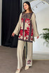 Noor Red Beige Winter Floral Kurta Set